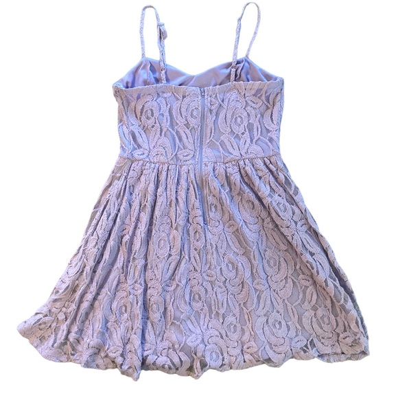 Dress w/POCKETS Purple Flirty Spaghetti Strap Fire Los Angeles Lace Short M - Picture 4 of 4